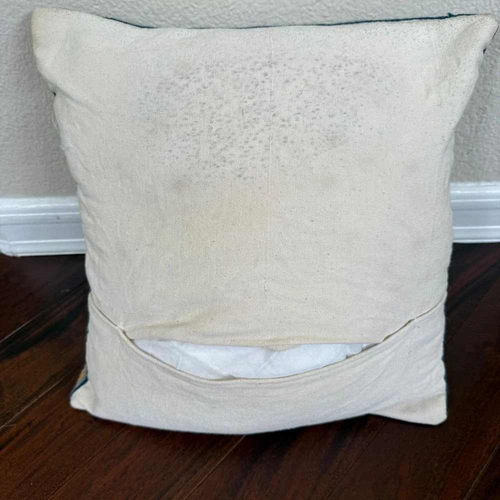 Restoration Hardware Wool‎ Crewel Dolphin Pillow 14x16 Coastal Ocean Fish Decor